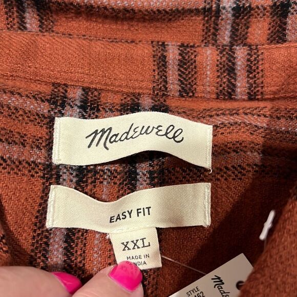 Madewell Slub Flannel Easy Long-Sleeve Shirt golden Oak NWT size XXL - Picture 6 of 12